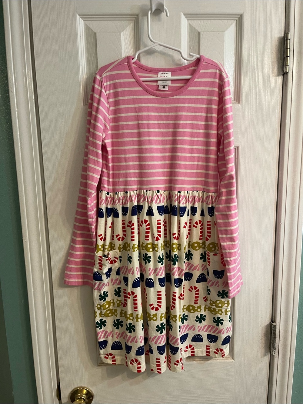 NWOT Hanna Andersson Christmas Winter Holiday Print Dress Girls Size 10